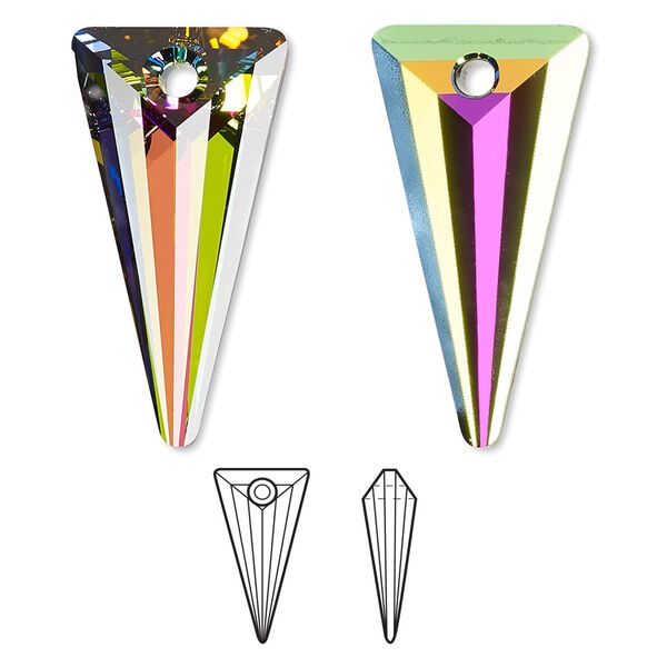Drop 6pk crystal vitrail medium P, Crystal Passions&reg; 28x14mm pendant spike 6480 image number 0