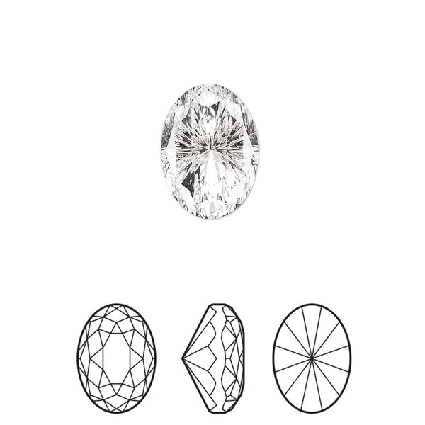Fancy stone 48pk crystal foil back, Swarovski&reg; 14x10mm magical oval 4160 image number 0