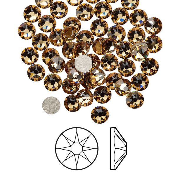 Flat back 1440pk light Colorado topaz foil back, Swarovski&reg; 4.6-4.8mm rose round SS20 2088 image number 0