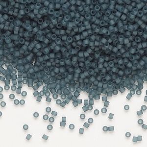 Seed bead, Delica&reg;, glass, pkg/7.5g, #11 round, translucent matte glazed luster Montana (DB-0387-1).