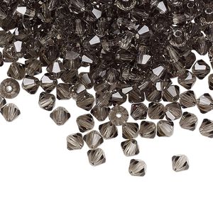 Bead 720pk black diamond, Preciosa Czech crystal 4mm bicone