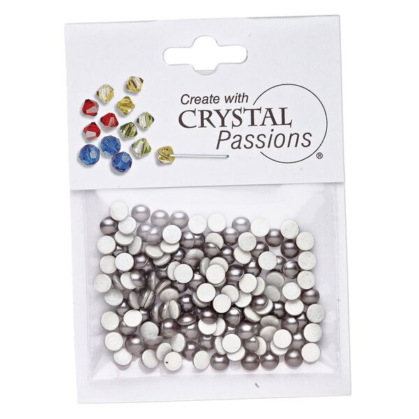 Cabochon 144pk crystal dark grey, Crystal Passions&reg; 3.8-4mm hotfix SS16 2080/4 image number 0