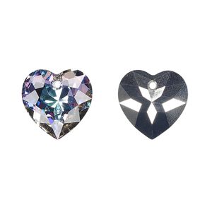 Drop 24pk crystal vitrail light P, Swarovski&reg; 14.5mm pendant heart cut 6432