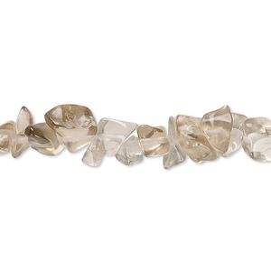 Bead, glass, grey, medium chip. Sold per 15-inch strand.
