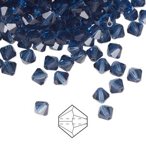 Bead 24pk Montana, Preciosa Czech crystal 5mm bicone