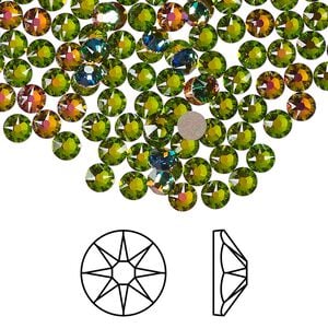 Flat back 144pk crystal vitrail medium foil back, Crystal Passions&reg; 3.8-4mm rose round SS16 2088