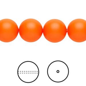 Pearl 10pk neon orange, Crystal Passions&reg; 12mm round 5810