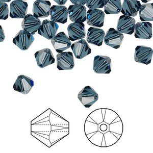 Bead 360pk Montana, Swarovski&reg; 6mm XILION bicone 5328