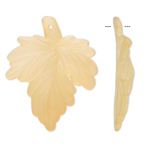 Focal, acrylic, frosted orange, 45x37mm leaf. Sold per pkg of 25.