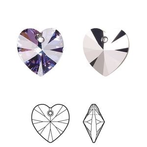Drop 2pk crystal vitrail light, Crystal Passions&reg; 14mm pendant heart 6228