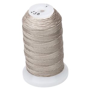 Thread, Purely Silk&trade;, 3-ply, grey, size F. Sold per 140-yard spool.