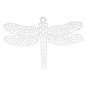 Focal, Lazer Lace&trade;, stainless steel, 59.5x36mm double-sided dragonfly. Sold per pkg of 2.