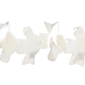 Mother-of-pearl shell 1pkg1, hand-cut dove bead 15.5 to 16 inch white 20x13mm