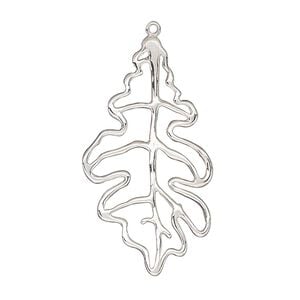 Focal, Amoracast&reg;, sterling silver, 35x19mm single-sided cutout oak leaf. Sold individually.