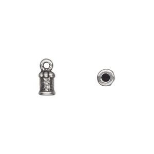 Cord end, TierraCast&reg;, glue-in, pewter (tin-based alloy), 7x5mm palace, 2mm inside diameter. Sold per pkg of 2.