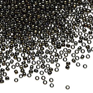 Seed bead, TOHO BEADS&reg;, glass, pkg/7.5g, #11 round, opaque metallic iris brown (TR-11-83).