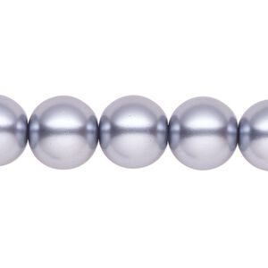 Pearl 1pk pewter, Celestial Crystal&reg; 12mm round 15.5-16 inch