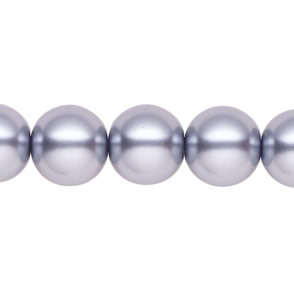 Pearl 1pk pewter, Celestial Crystal&reg; 12mm round 15.5-16 inch image number 0