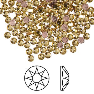 Flat back 1440pk dark jonquil foil back, Swarovski&reg; hotfix 3-3.2mm round SS12 2078