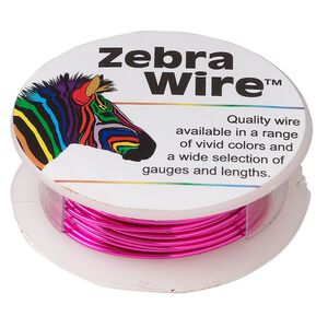 Wire, Zebra Wire&trade;, color-coated copper, fuchsia, round, 18 gauge. Sold per 10-yard spool.