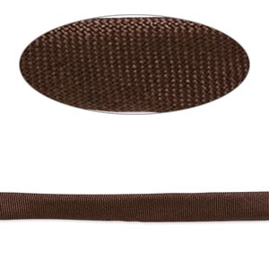 Cord, silk, brown, 4mm. Sold per pkg of 15 feet.