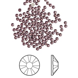 Flat back 1440pk iris foil back, Swarovski&reg; 1.7-1.9mm rose round SS5 2058