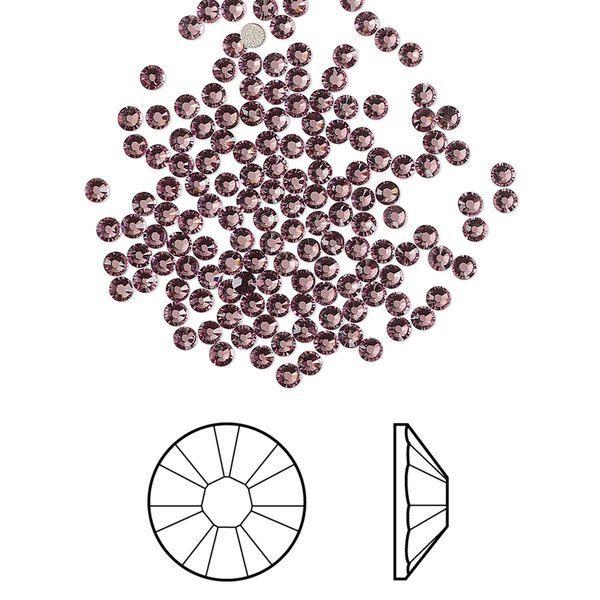 Flat back 1440pk iris foil back, Swarovski&reg; 1.7-1.9mm rose round SS5 2058 image number 0