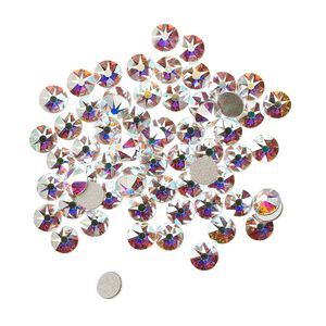 Flat back 144pk crystal AB foil back, Crystal Passions&reg; 3-3.2mm rose round SS12 2088