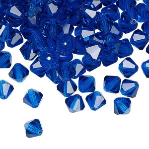 Bead 144pk Capri blue, Preciosa Czech crystal 6mm bicone