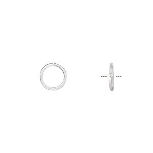 Jump ring 1pkg50 sterling silver, 8mm round / square wire, 20 gauge / 6.3mm inside diameter