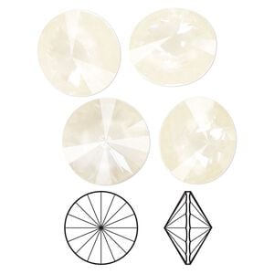 Chaton 4pk crystal linen ignite, Crystal Passions&reg; 14mm rivoli 1122