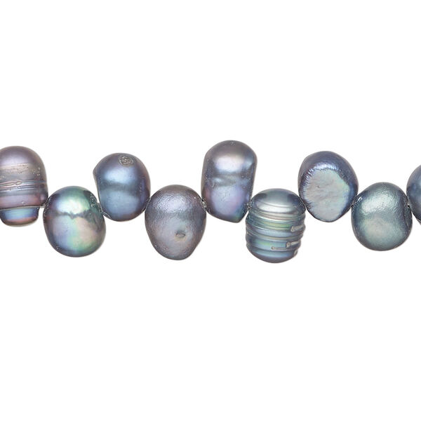 Freshwater pearl 1pkg1, top-drilled rice, 15 inch peacock 6x5mm-9x6mm cultured image number 0
