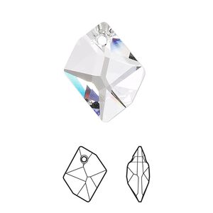 Drop 1pk crystal, Crystal Passions&reg; 20x16mm pendant cosmic 6680