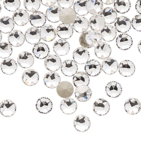 Round stone 72pk crystal clear foil back, Swarovski&reg; 5.27-5.44mm light round SS24 1098 image number 0