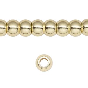 Bead 1pkg1 brass, 8x6mm crow, 8 inch