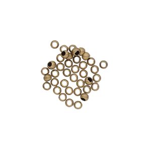 Bead 1pkg100 gold-plated, 2.5mm micro round, brass antique