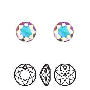 Drop 48pk crystal AB, Swarovski&reg; 10mm pendant classic cut 6430