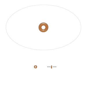 Component, Oh! Ring&trade;, silicone, chocolate brown, 1.5mm round with 0.5mm hole. Sold per pkg of 1,000.
