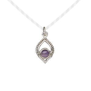 Drop 1pkg1, antiqued sterling silver and amethyst (natural), 13.5x9mm marquise