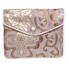 Pouch 1pkg3 rayon brocade and silver-finished steel, multicolored, 4.75x4-inch floral pattern. image number 2