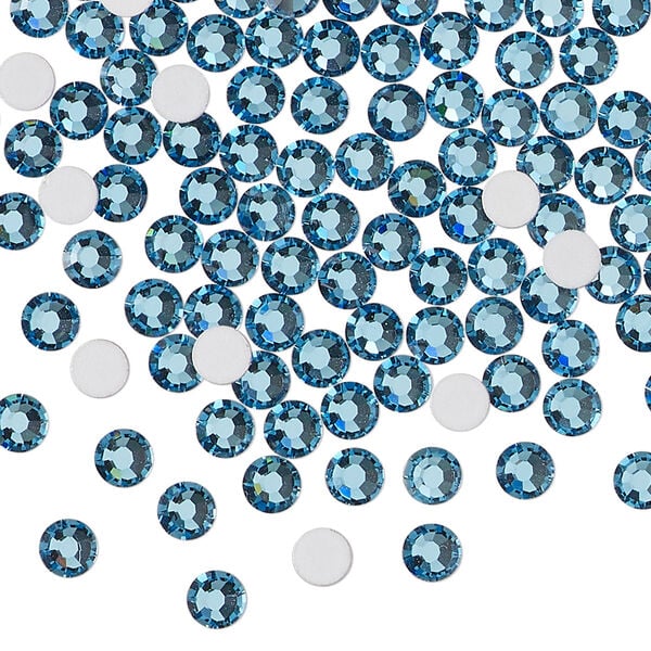 Flat back 1pkg144 Malibu blue foil back, Preciosa MAXIMA Czech crystal rhinestone, 3.8-4.0mm chaton rose round SS16 image number 0