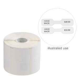 Printer label, SmartLabels&trade;, white, 2-1/32 x 7/16 inch jewelry/butterfly. Sold per pkg of 1,050 tags.