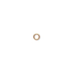 Jump ring 1pkg500 gold-plated, 4mm round, 20 gauge / 2.4mm inside diameter / brass