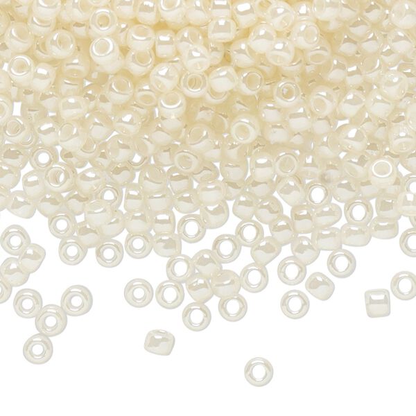 Seed bead, TOHO BEADS&reg;, glass, pkg/250g, #8 round, opaque ceylon light ivory (TR-08-147). image number 0