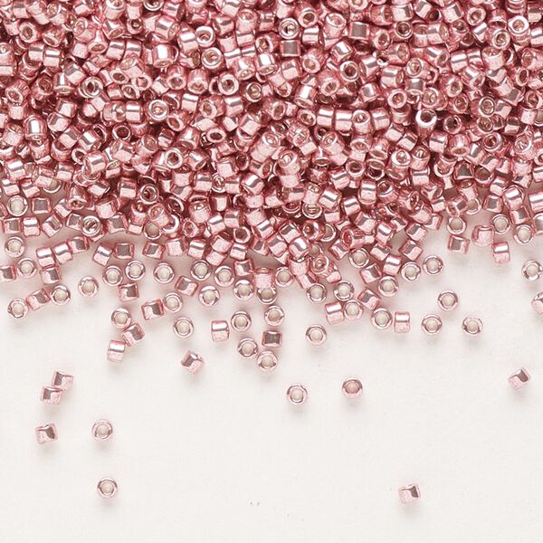 Seed bead, Delica&reg;, glass, pkg/250g, #11 round, opaque galvanized pink blush (DB-0435). image number 0