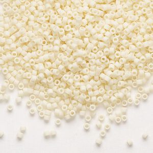 Seed bead, Delica&reg;, glass, pkg/7.5g, #11 round, opaque matte dark cream (DB-0762).