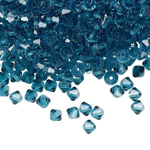 Bead 144pk indicolite, Preciosa Czech crystal 4mm bicone