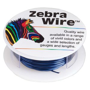 Wire, Zebra Wire&trade;, color-coated copper, sapphire blue, round, 20 gauge. Sold per 15-yard spool.