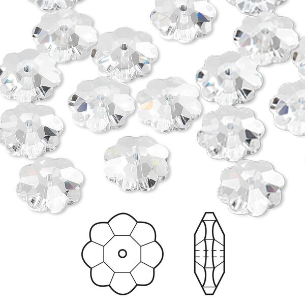 Margarita flower 144pk crystal, Crystal Passions&reg; 10x3.5mm 3700 image number 0