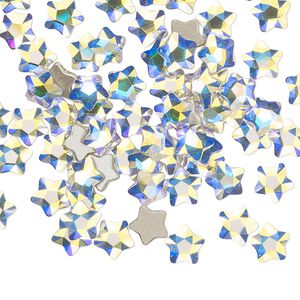 Flat back 360pk crystal AB foil back, Swarovski&reg; 6mm star flower 2754